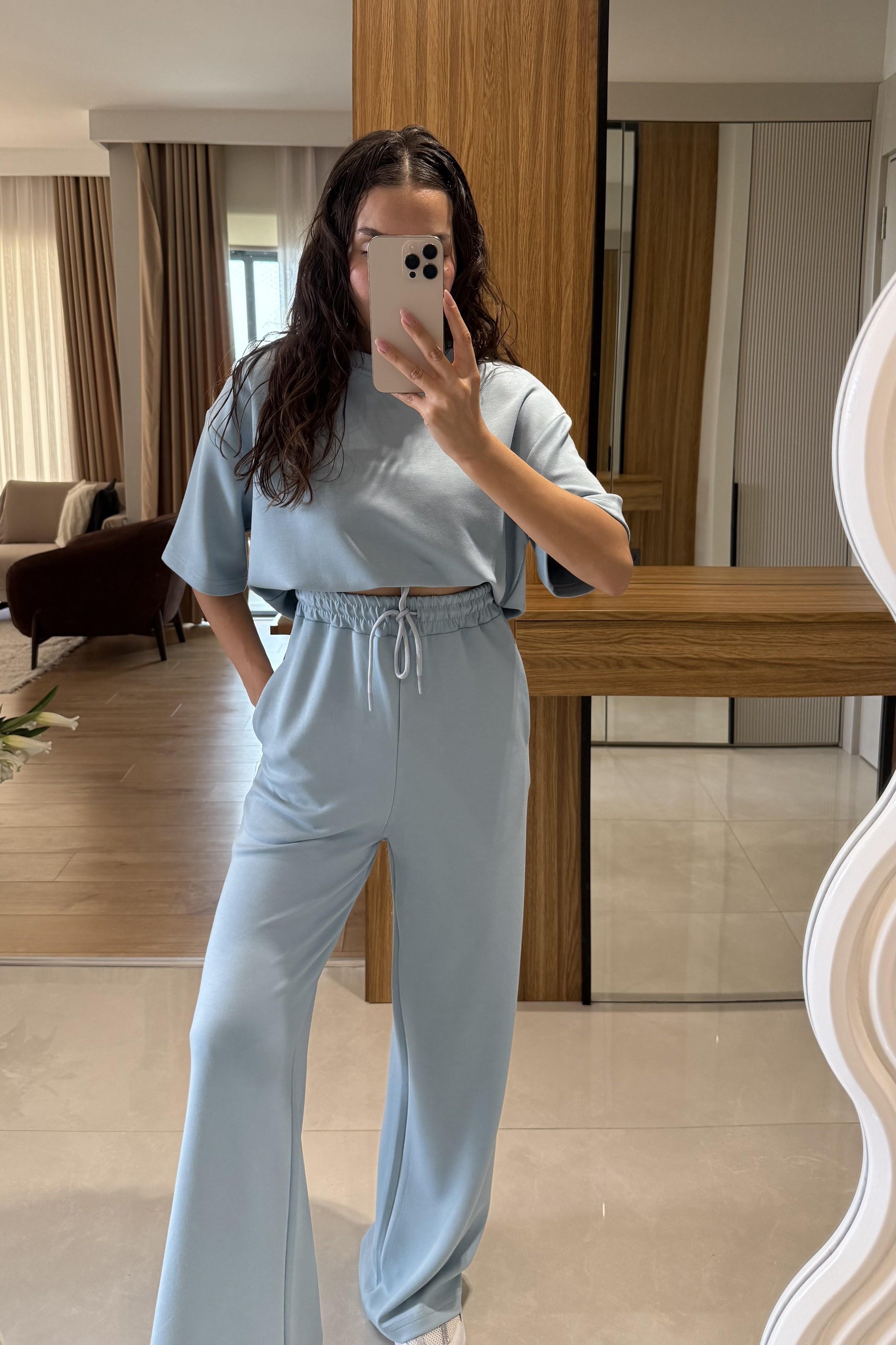 Hudson Mavi Yarım Kollu Modal Takım