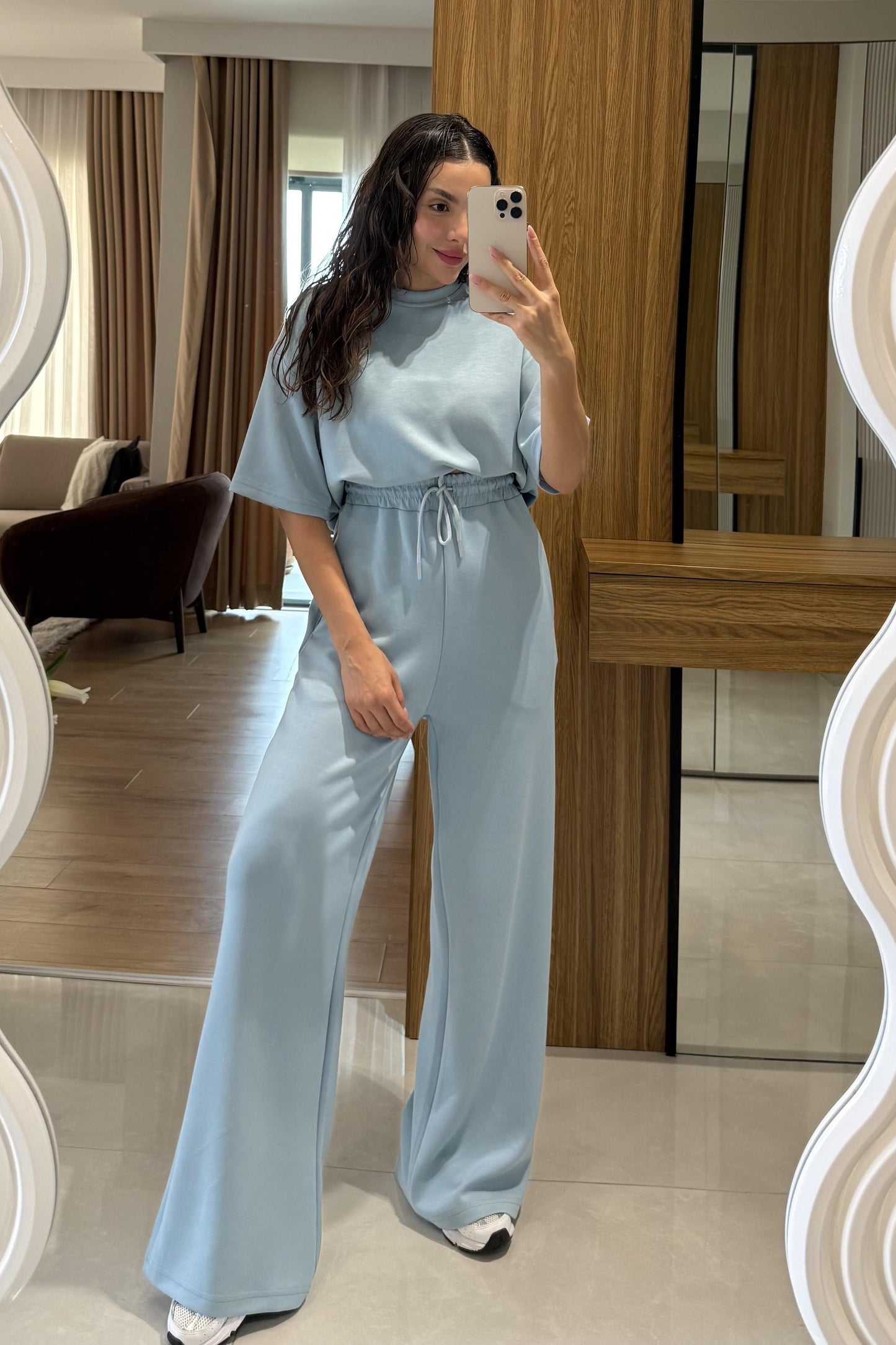 Hudson Mavi Yarım Kollu Modal Takım