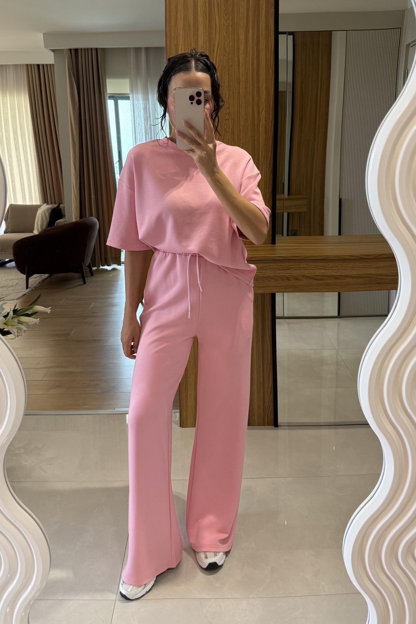 Hudson Pembe Yarım Kollu Modal Takım