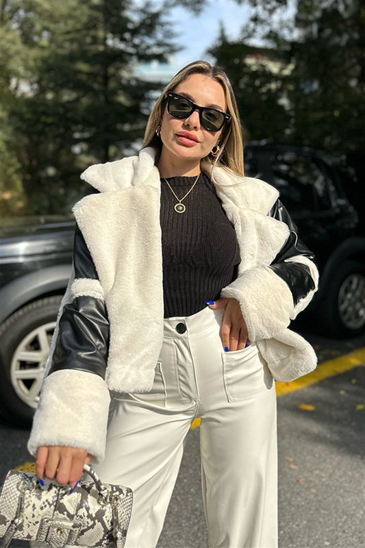 İçi yumuşak teddy deri ceket