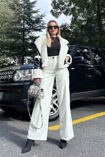 İçi yumuşak teddy deri ceket