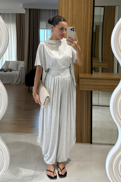 Jaden Gri Şalvar Modal Takım