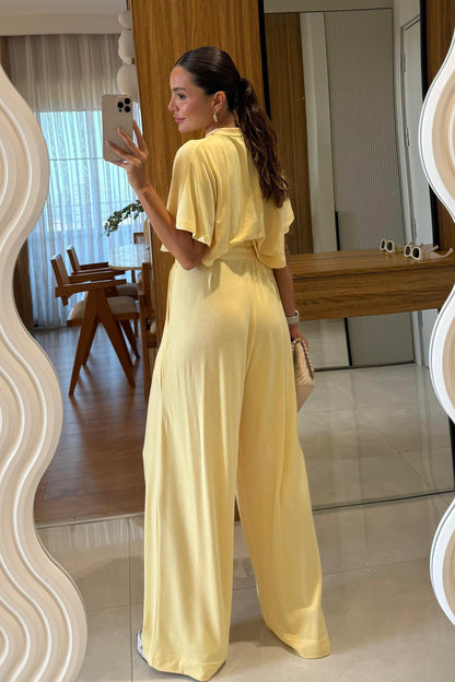 Jadon Sarı Panço Tshirt-Pantolon Spor Takım