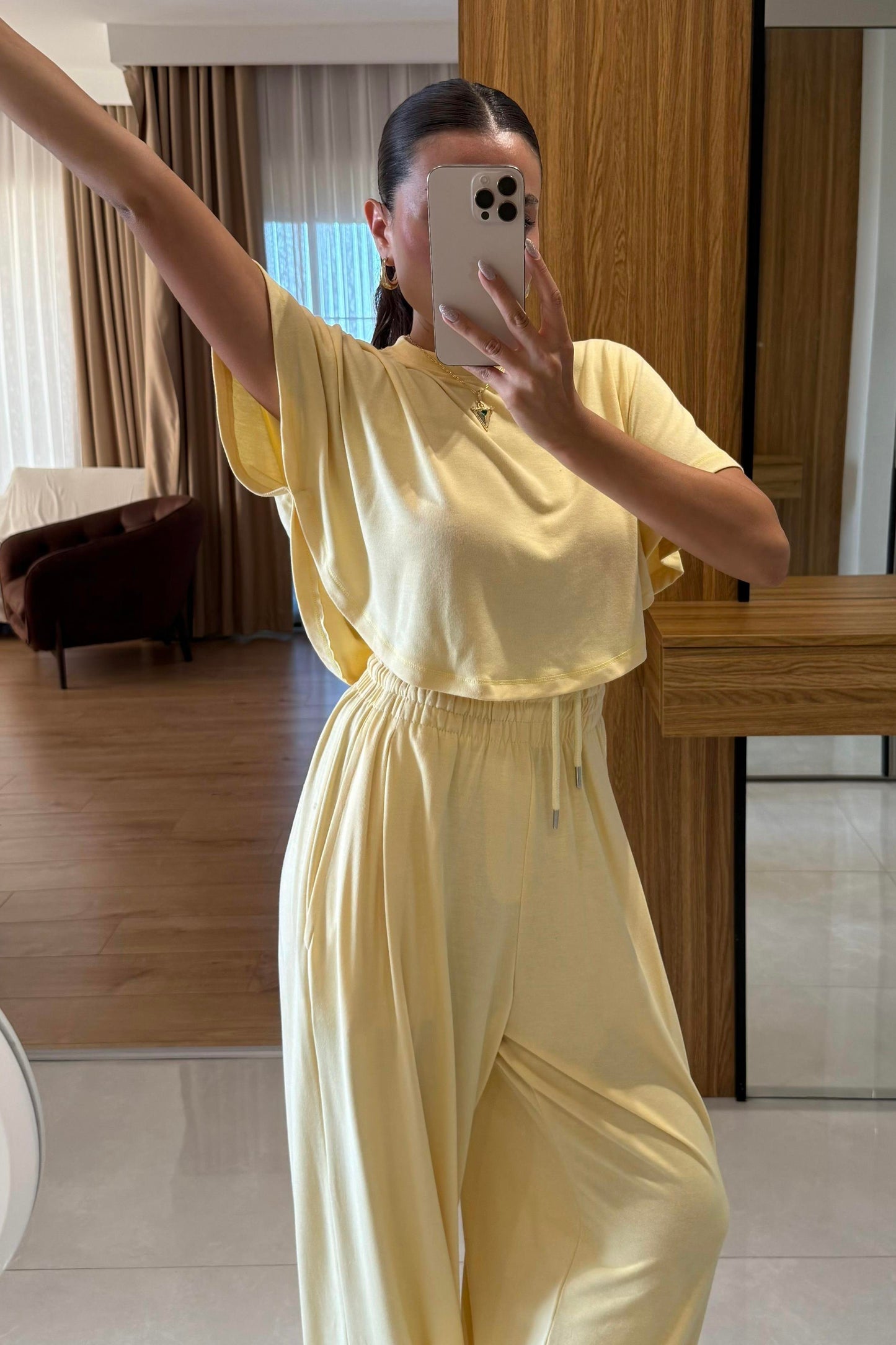 Jadon Sarı Panço Tshirt-Pantolon Spor Takım