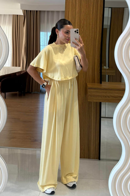 Jadon Sarı Panço Tshirt-Pantolon Spor Takım