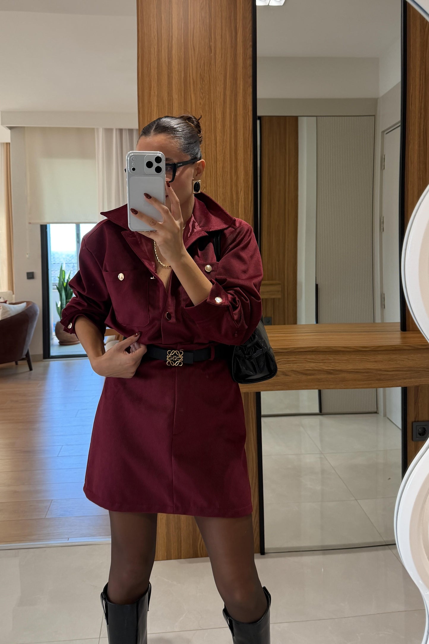 Jannet Bordo Kadife Takım