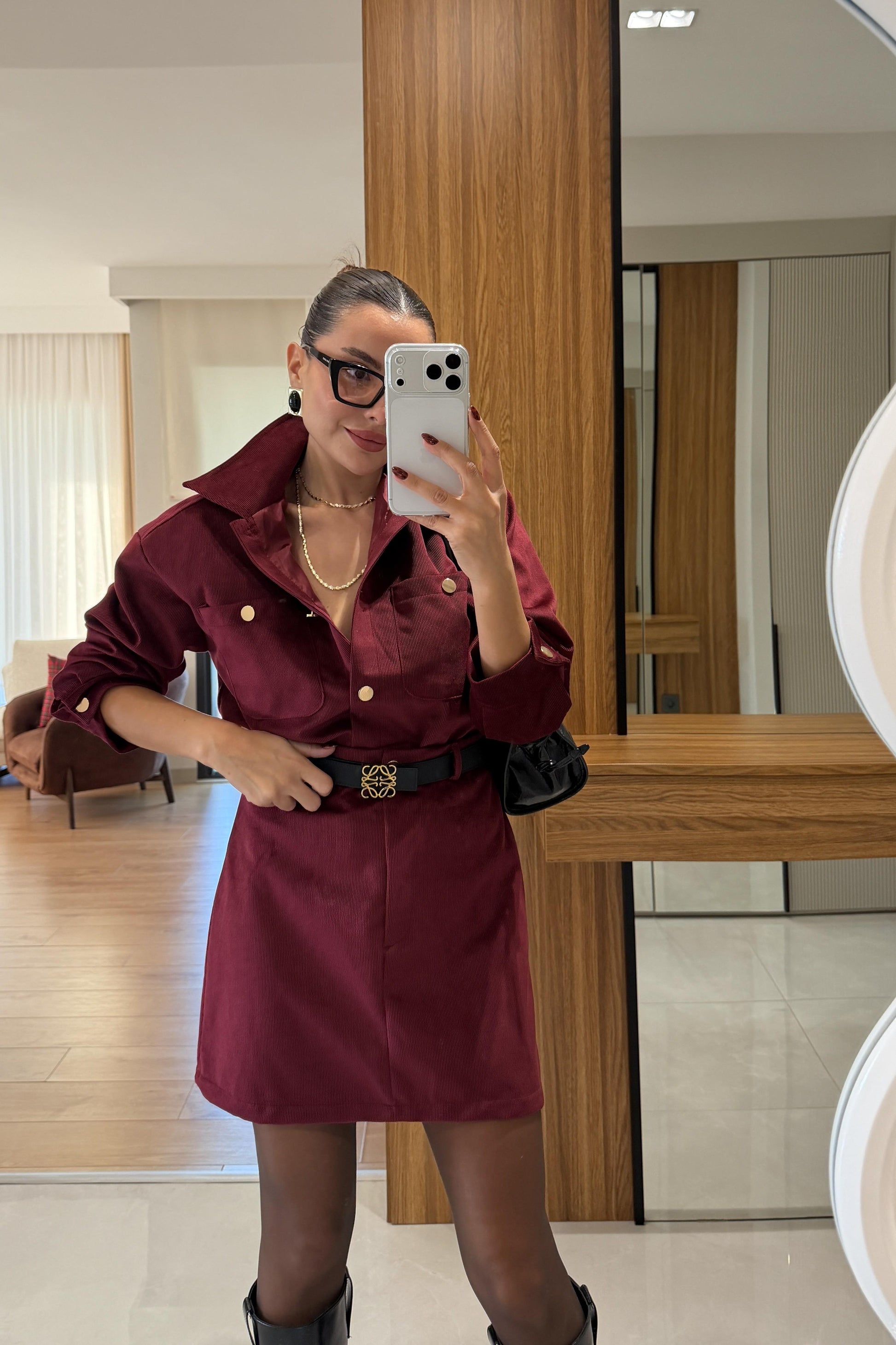 Jannet Bordo Kadife Takım