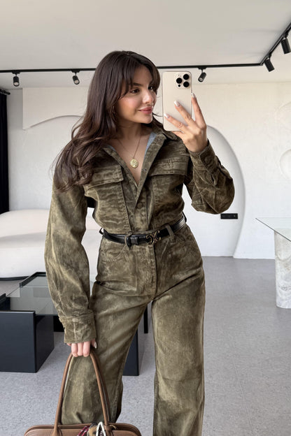 Jennifer Haki Cep Detaylı Denim Floklu Ceket