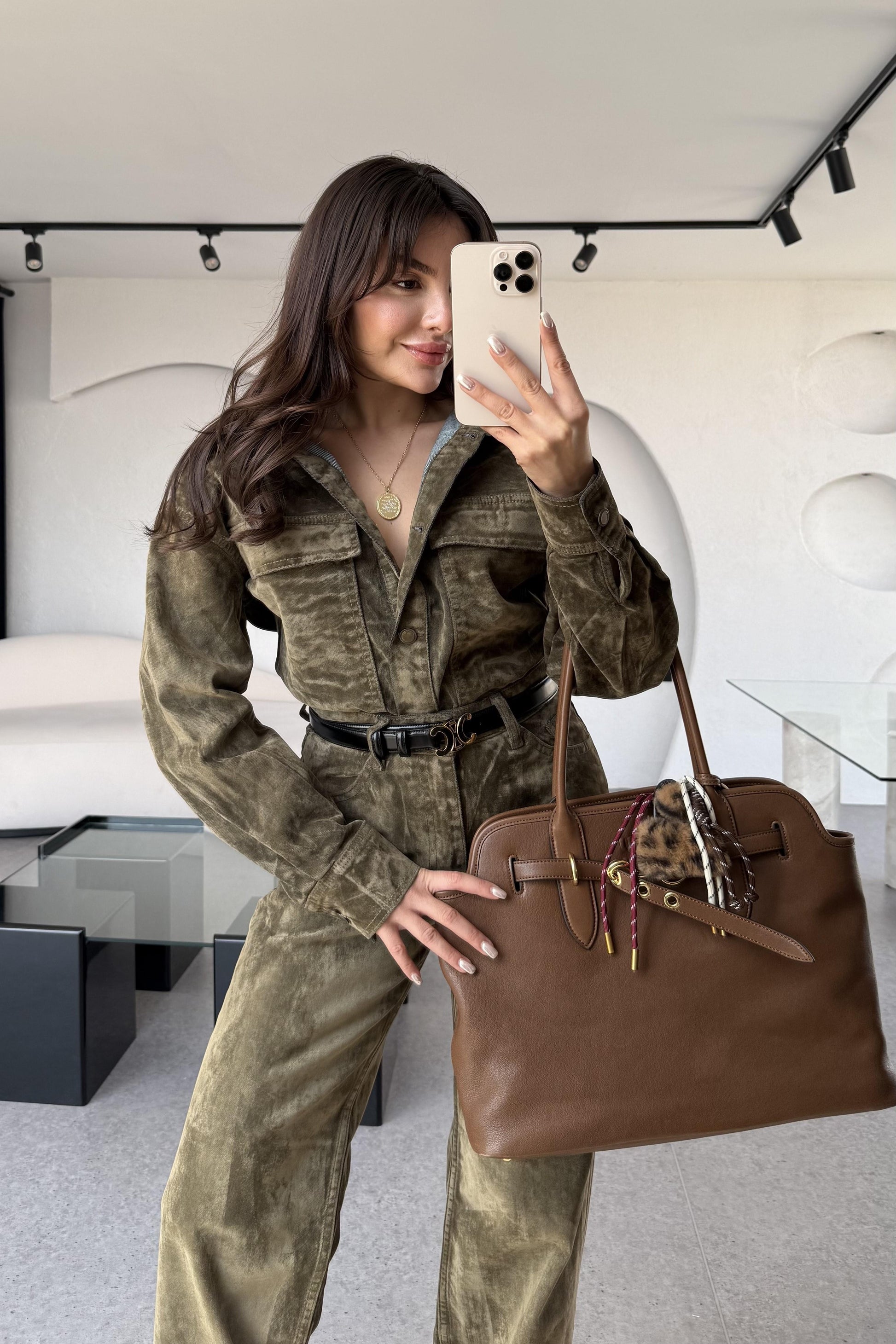 Jennifer Haki Cep Detaylı Denim Floklu Ceket