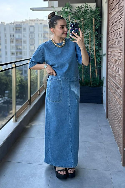 Jessga Denim Etekli Takım