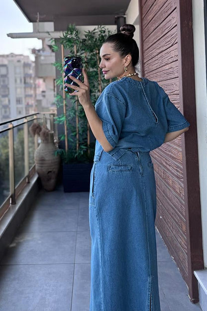 Jessga Denim Etekli Takım