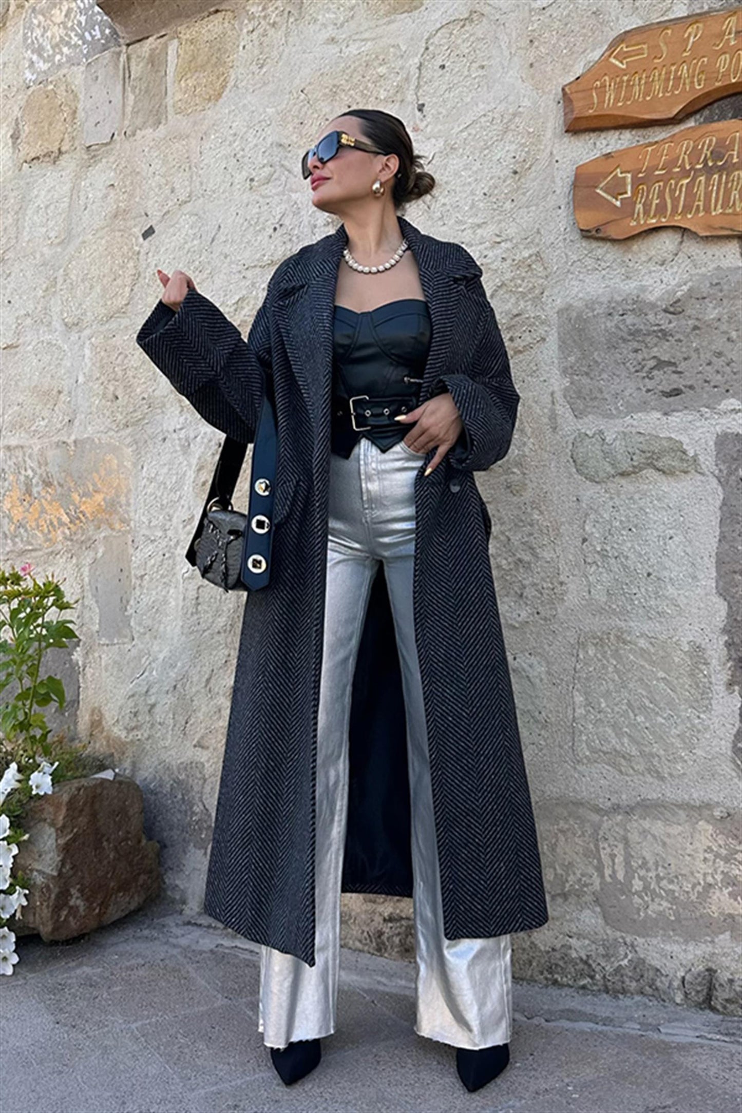 Joe Kruvaze Kaşe Kaban - Black