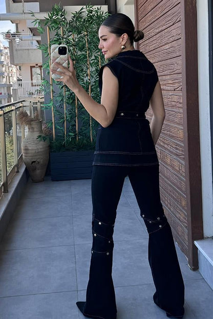 Joseph Premium Denim Yelekli Tasarım Takım - Lacivert