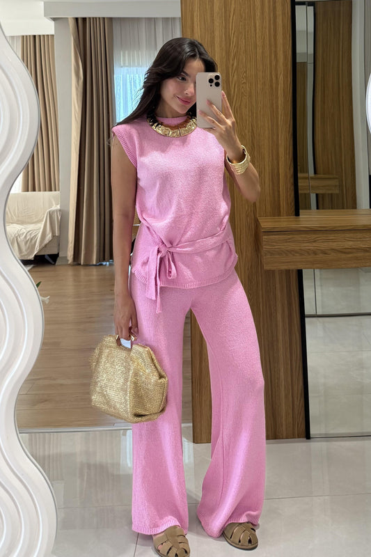Jouel Pembe Yazlık Triko Takım