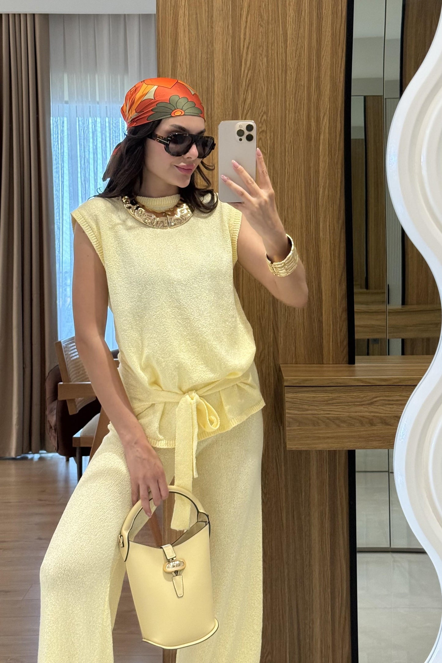 Jouel Sarı Yazlık Triko Takım