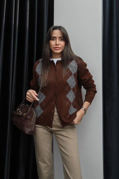 KAHVERENGI KATE BAKLAVA DESENLI HIRKA