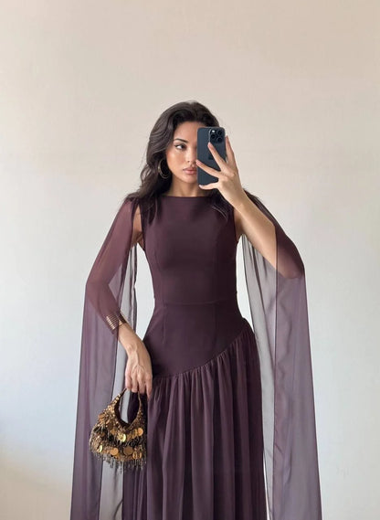 Maxi Pelerinli Elbise