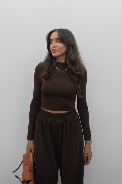 KAHVERENGI URAL BLUZ PANTOLON TAKIM