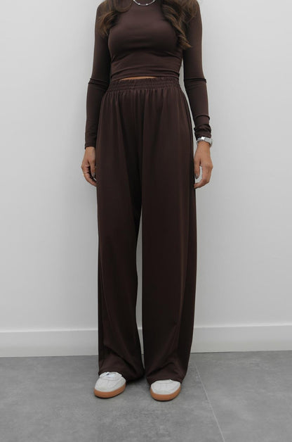 KAHVERENGI URAL BLUZ PANTOLON TAKIM