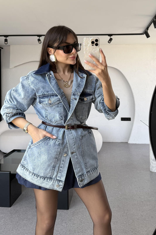 Kaila Buz Mavi Kot Ceket