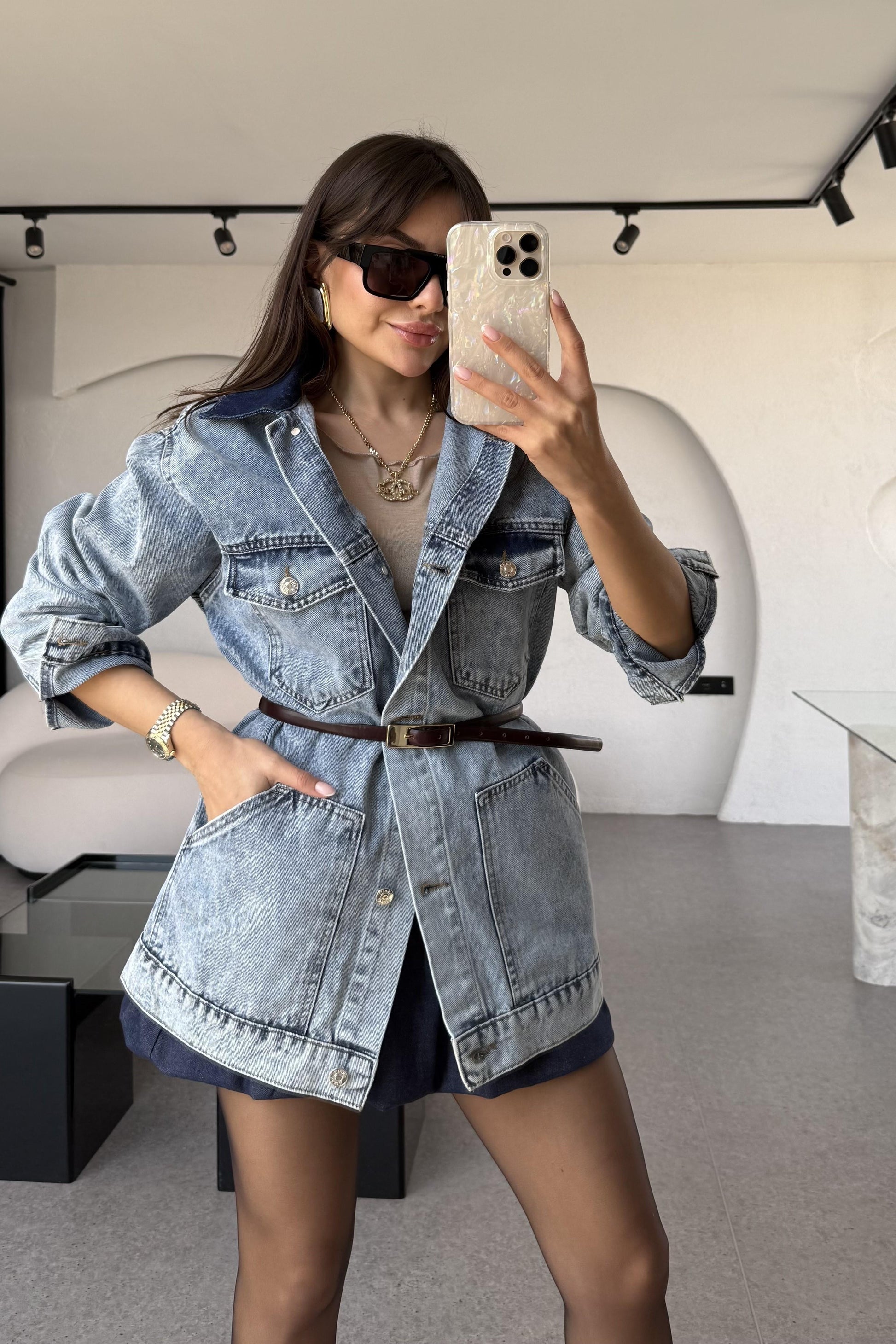 Kaila Buz Mavi Kot Ceket