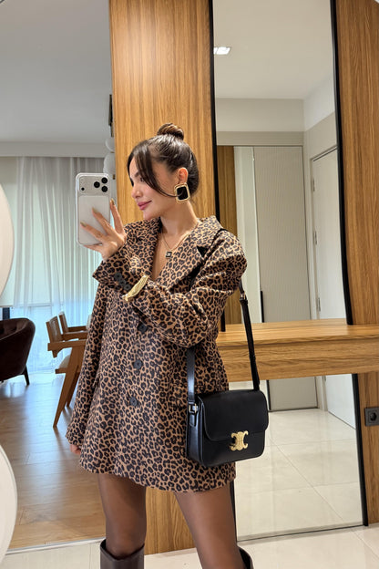 Kalie Leopar Desen Blazer Ceket