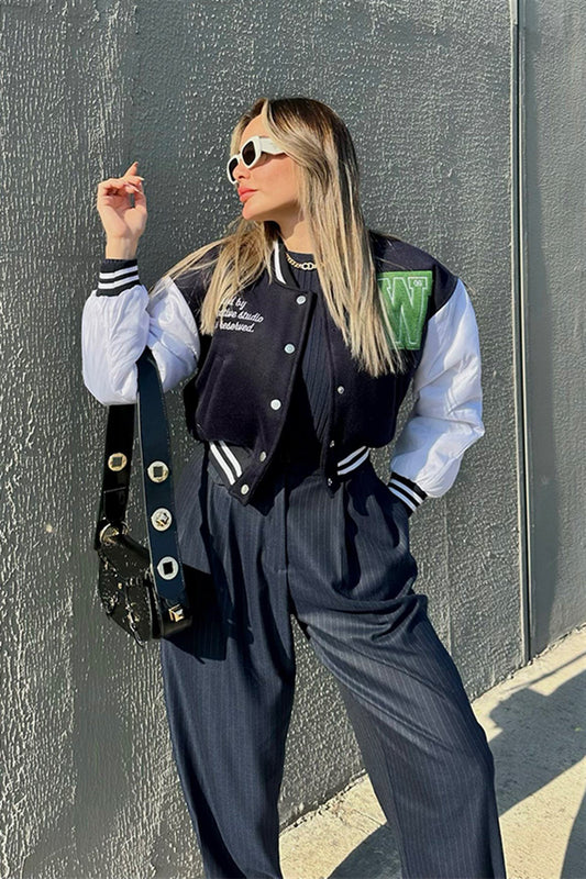 Boho lacivert bomber ceket