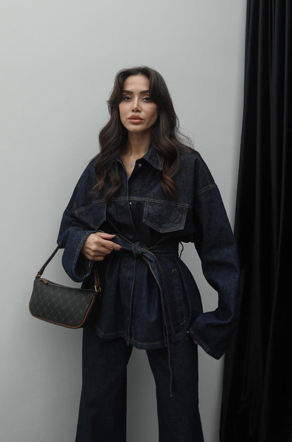KOYU LACIVERT DENIM TAKIM