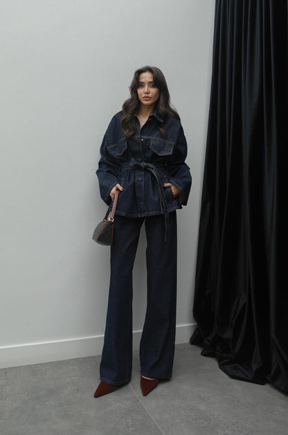 KOYU LACIVERT DENIM TAKIM