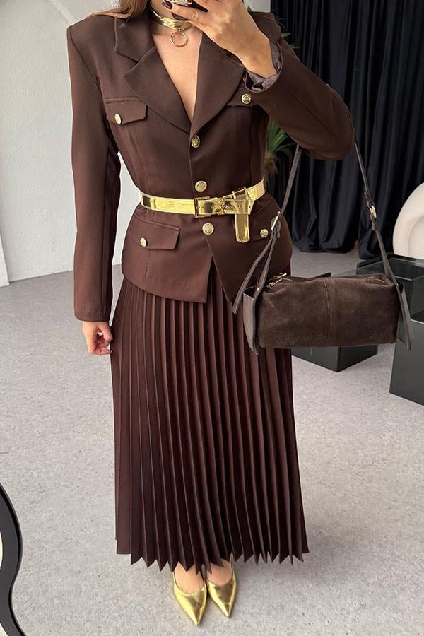 Kris Ceket Etek Tasarım Acı Kahve Takım