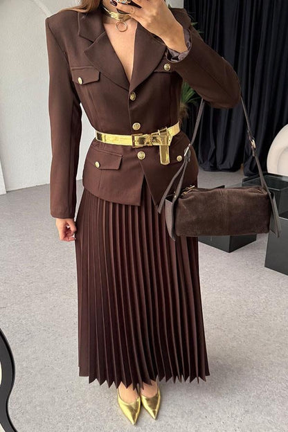 Kris Ceket Etek Tasarım Acı Kahve Takım