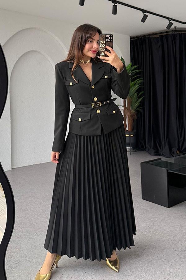 Kris Ceket Etek Tasarım Siyah Takım