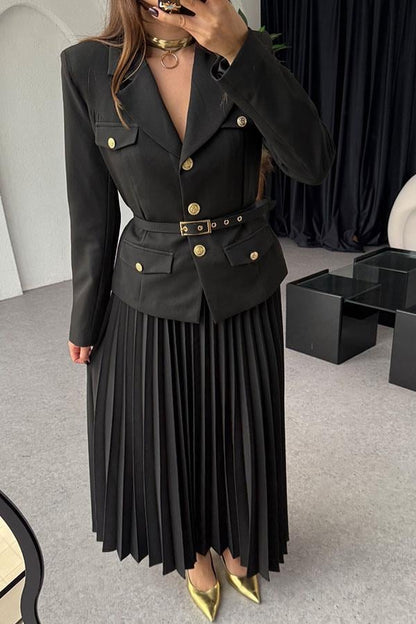 Kris Ceket Etek Tasarım Siyah Takım