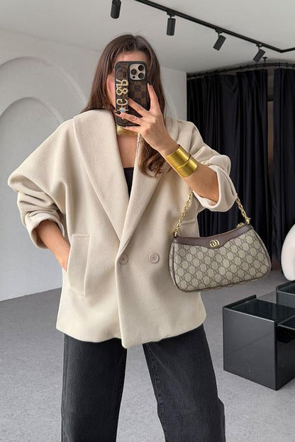 Kristi Krem Kaşe Kaban