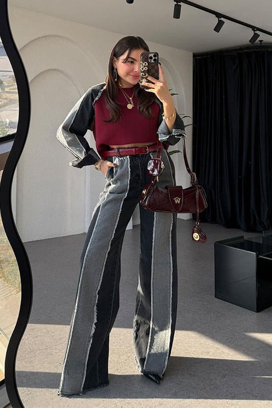 Kuhin Füme Bordo Kot Karışımlı Takım