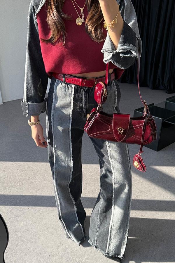 Kuhin Füme Bordo Kot Karışımlı Takım