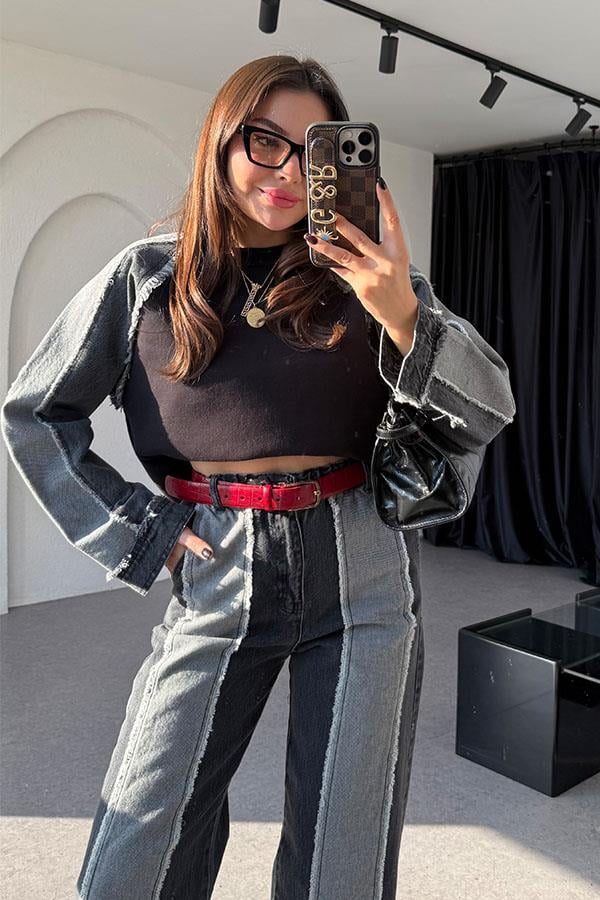 Kuhin Füme Siyah Kot Karışımlı Takım