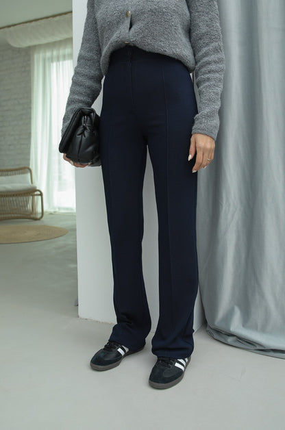 LACIVERT BIYELI PALAZZO PANTOLON