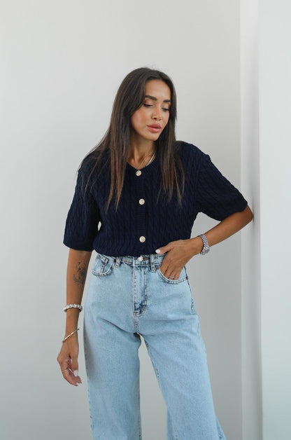 LACIVERT GALLIA KISA KOLLU HIRKA