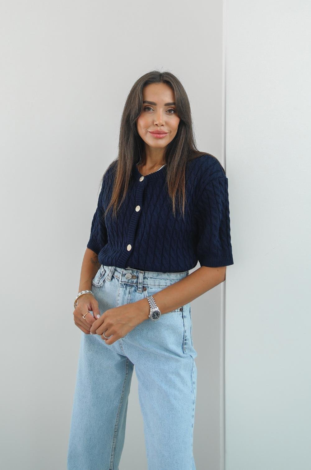 LACIVERT GALLIA KISA KOLLU HIRKA