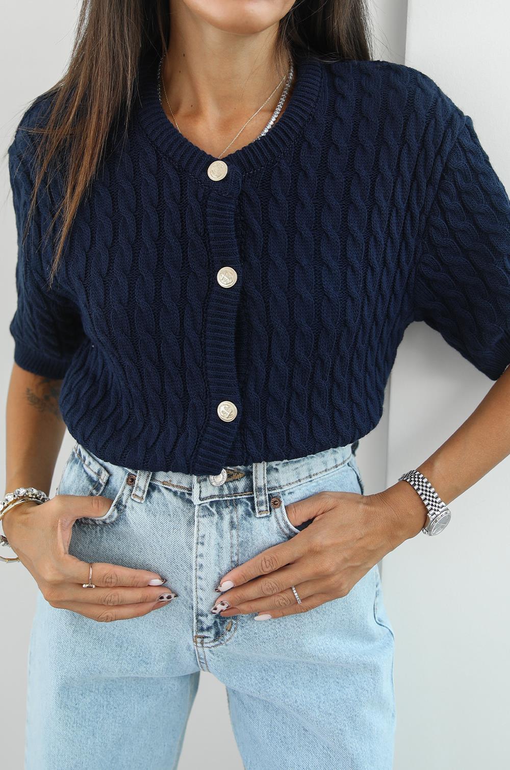 LACIVERT GALLIA KISA KOLLU HIRKA