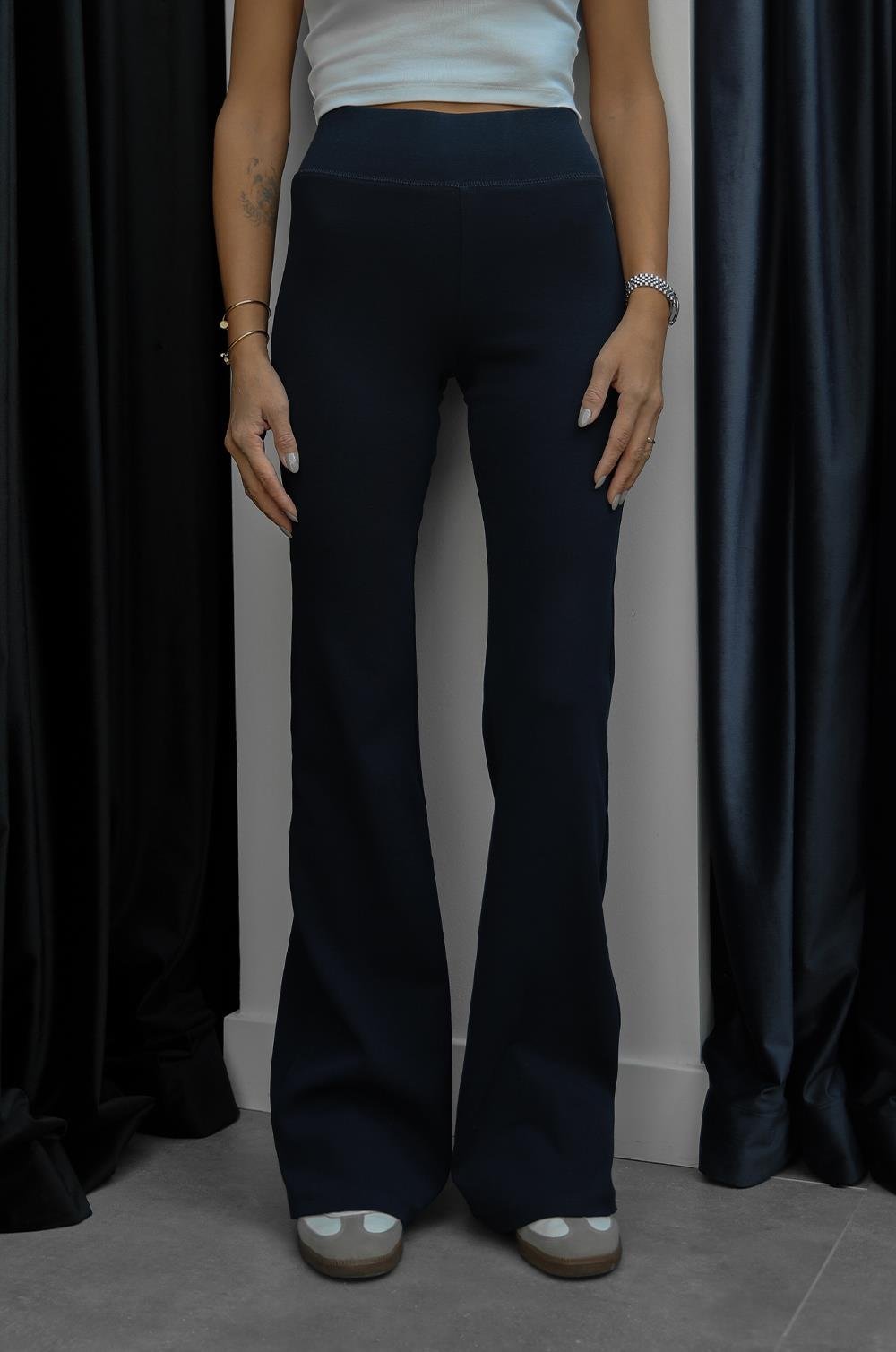 LACIVERT KAŞKORSE KEMER PANTOLON