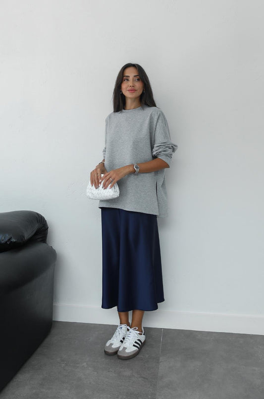 LACIVERT KREP SATEN ETEK