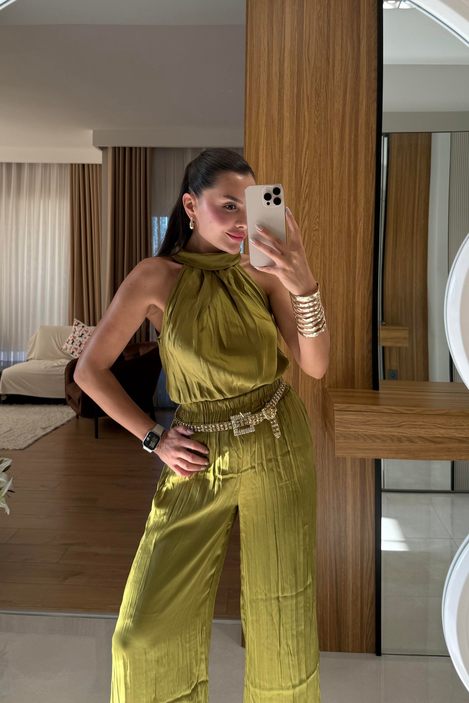 Laiza Saten Kırışık Model Takım