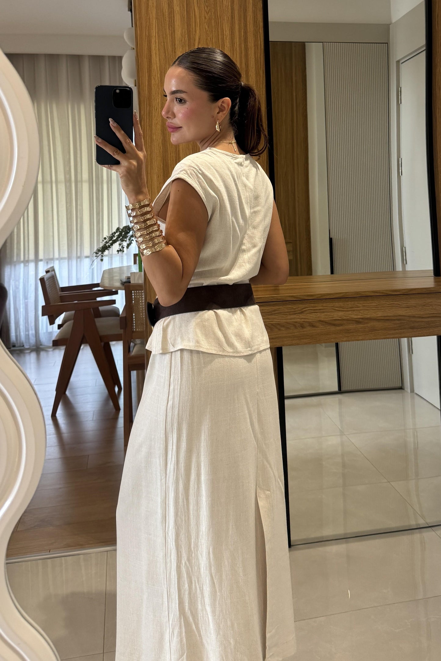 Lasse Ekru Etek Yelek Takım