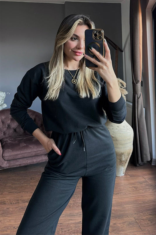 Latua siyah ikili eşofman takım