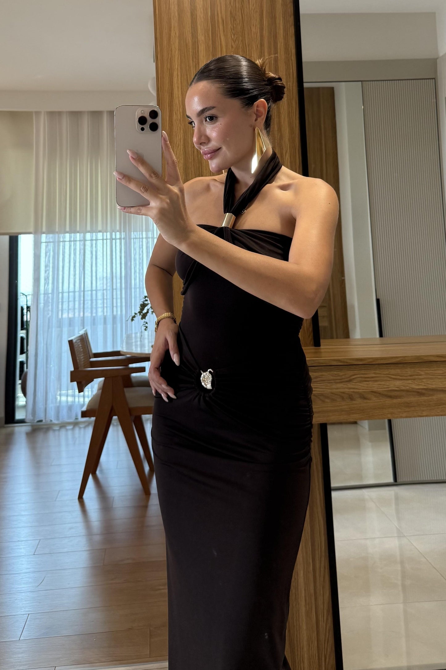 Laurent Kahve Gold Aksesuarlı Takım