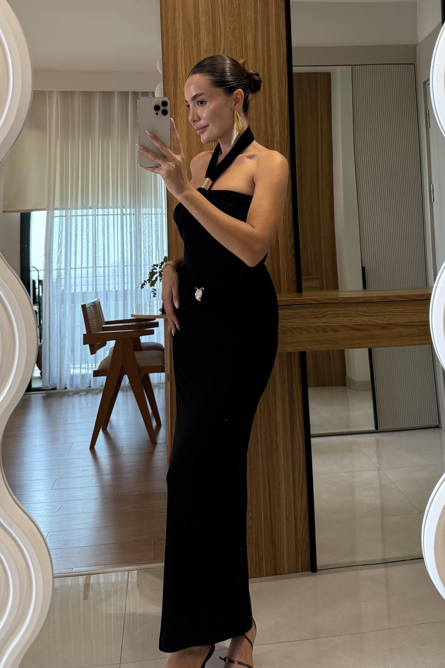 Laurent Siyah Gold Aksesuarlı Takım