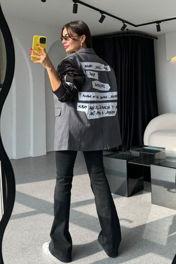 Laxi Kolları Drapeli Premium Lüks Ceket