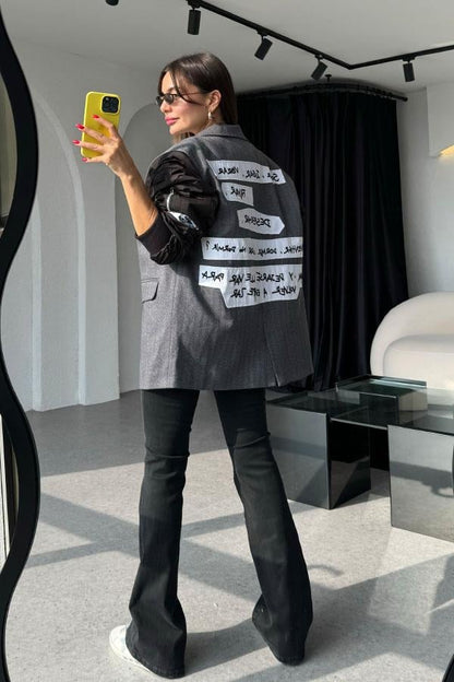 Laxi Kolları Drapeli Premium Lüks Ceket